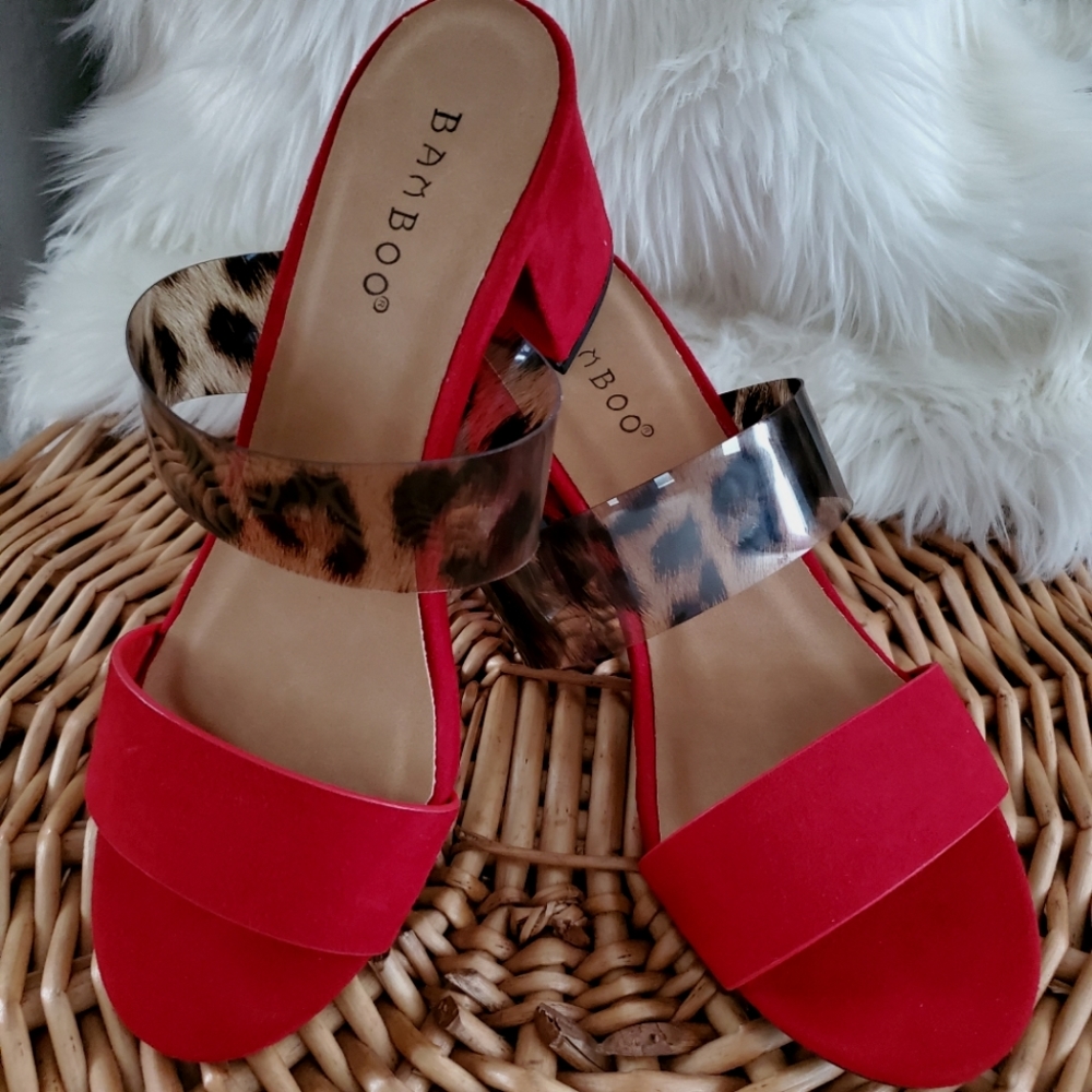 NEW Red & Leopard Sandal